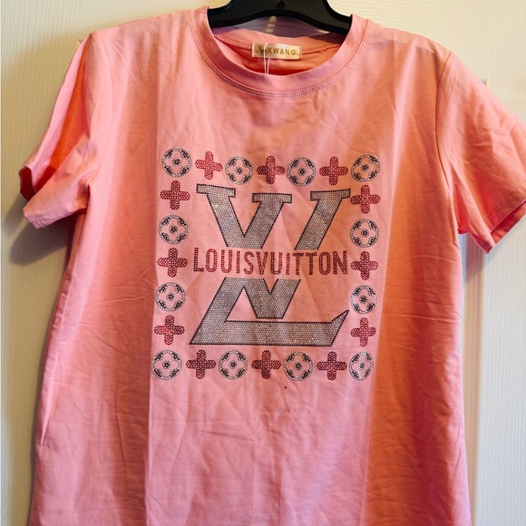 Louis Vuitton Pink Logo Tee - Picture 2 of 2